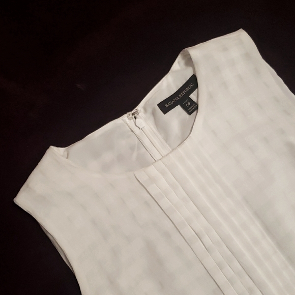 🔴 Banana Republic White Peplum Sheer Tank Blouse 🔴 - Picture 4 of 12